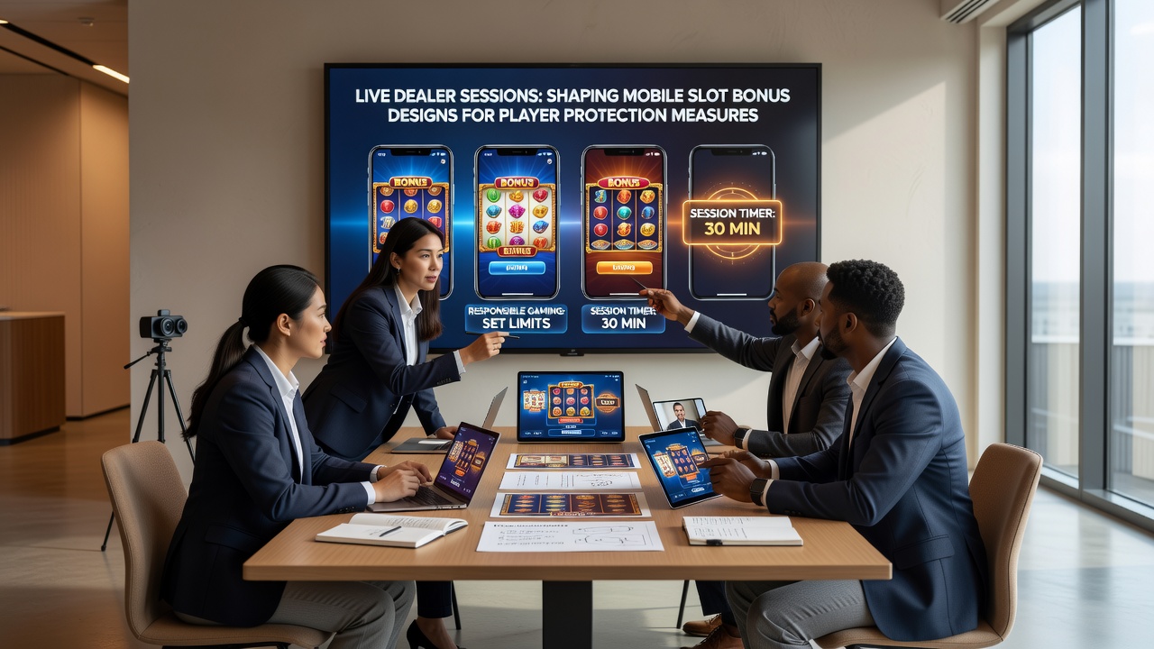 Mobile screen displaying slot bonus protection dashboard with live-inspired session timers and limit settings